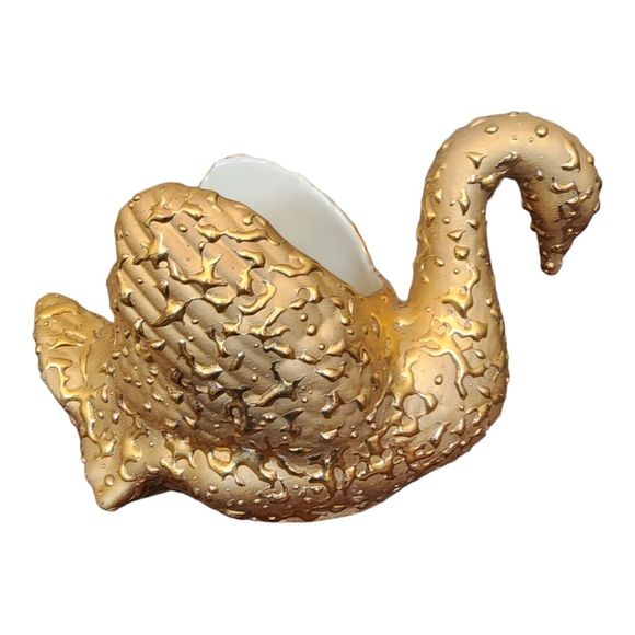 Other - Vintage 22 K Weeping Gold Swan Hand Painted